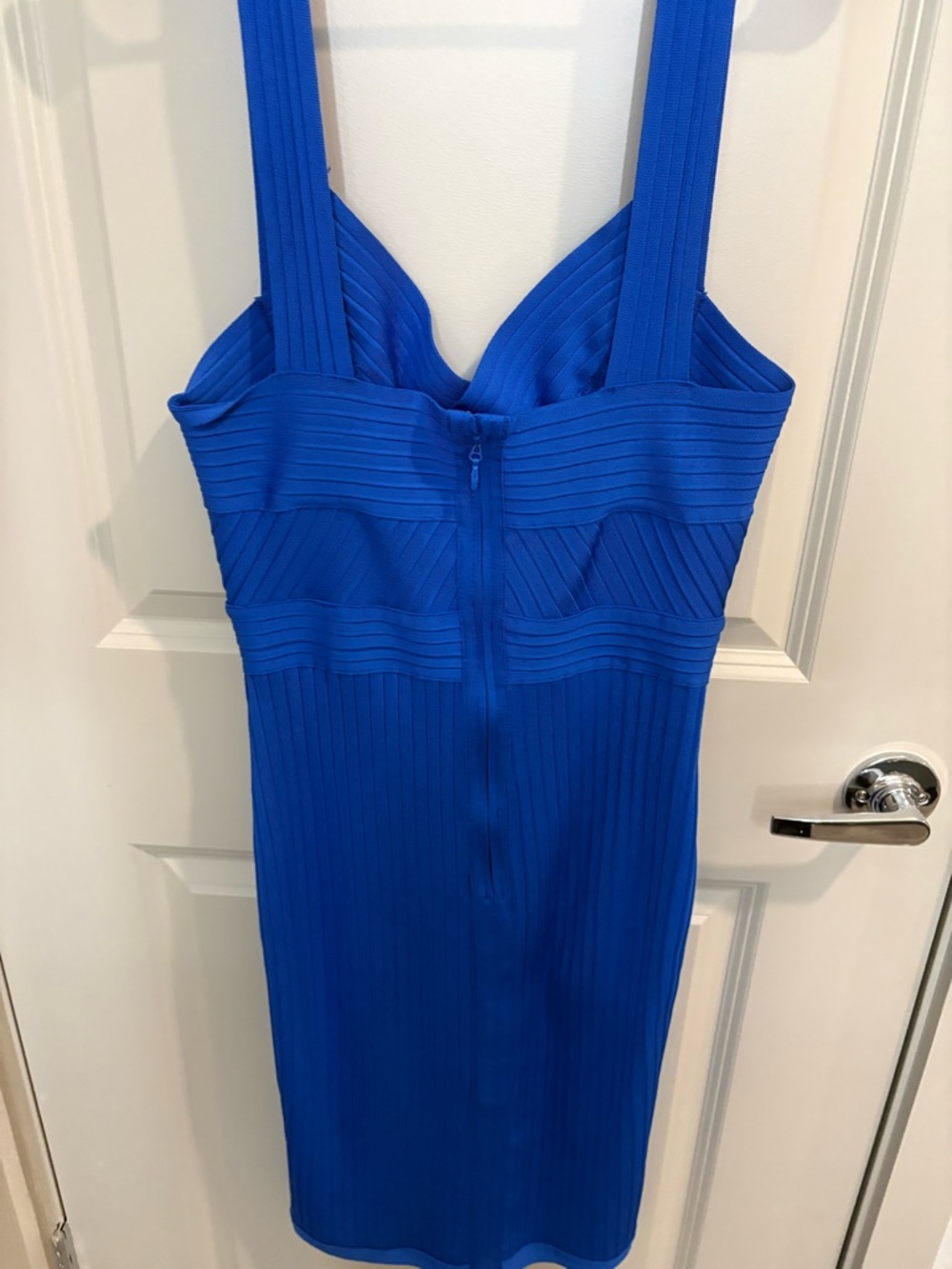 House of CB Cobalt Blue Ribbed Bodycon Midi Dress - Picture 5 of 7